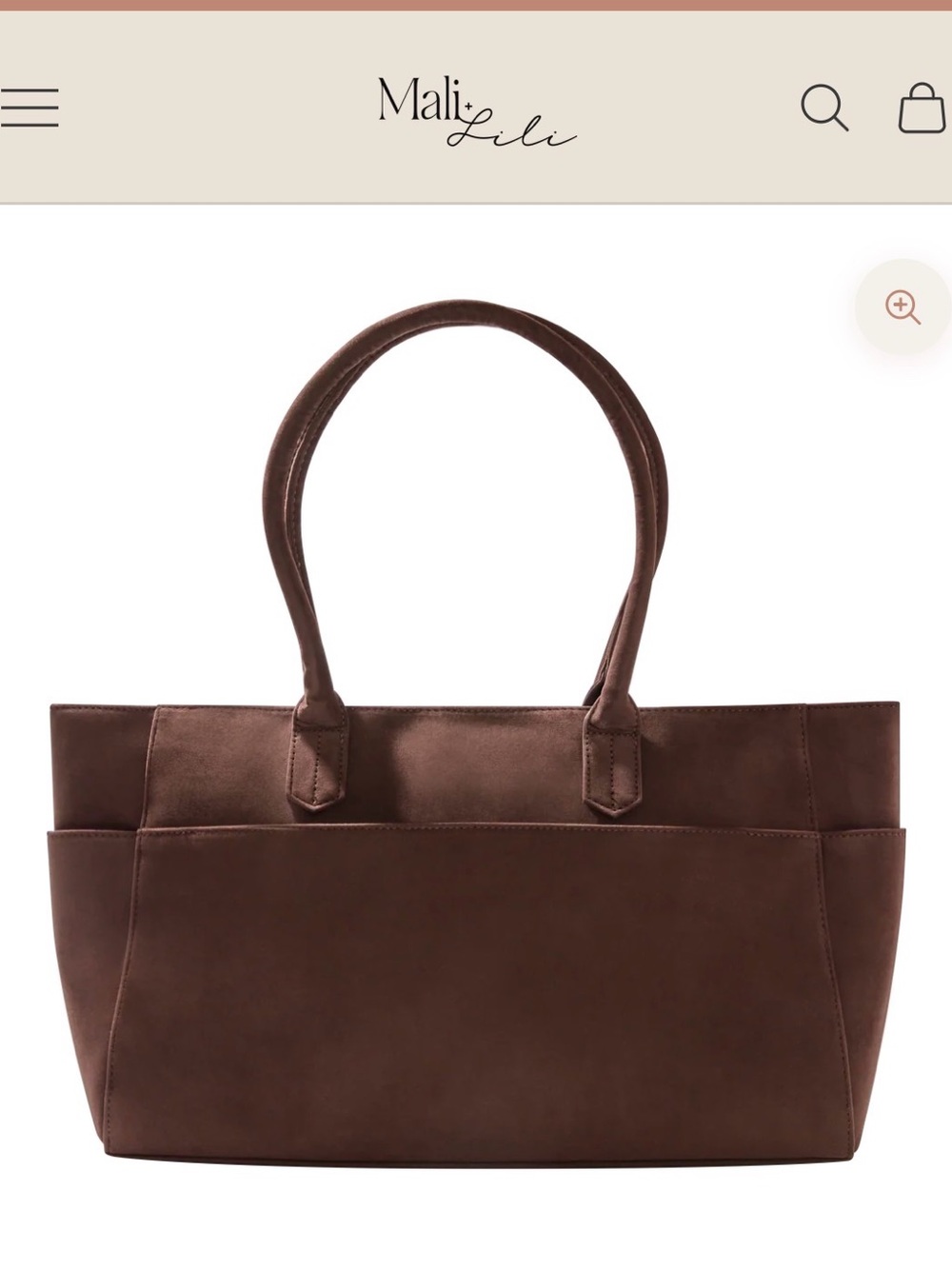 Mali + Lili Chocolate Brown Leather Tote